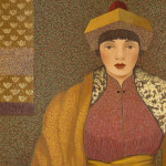 A three-quarter portrait of a lady - oil on canvas by Dabeau (b. 1947)