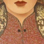 A three-quarter portrait of a lady - oil on canvas by Dabeau (b. 1947)