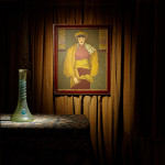 A three-quarter portrait of a lady - oil on canvas by Dabeau (b. 1947)