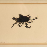 Berthold Reichel, a pair of cut paper silhouettes of birds in nests