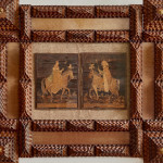 A pair of very fine Empire period prisoner of war straw-work portraits of Napoleon and Marie Louise