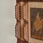 A pair of very fine Empire period prisoner of war straw-work portraits of Napoleon and Marie Louise