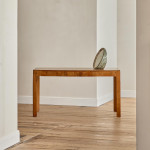 A rectangular walnut writing table