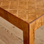 A rectangular walnut writing table