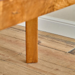 A rectangular walnut writing table