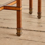 An Art Deco walnut and thuya veneered square occasional table