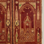 A fine, small early Victorian tooled and gilt leather correspondence table cabinet