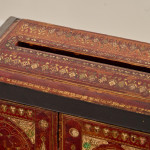 A fine, small early Victorian tooled and gilt leather correspondence table cabinet