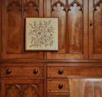 A finely embroidered silk panel