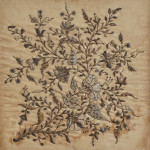 A finely embroidered silk panel