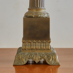 A gilt metal column lamp