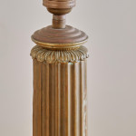 A gilt metal column lamp