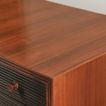 A rosewood veneered and stained walnut 'grissinato' desk by Paolo Buffa (1903 - 1970) and made by Mario Quarti (1901 - 1974)