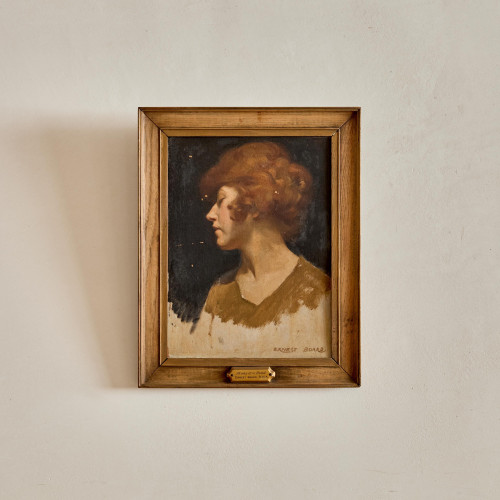 'Study of a Head' - oil on canvas by Ernest Board (1877 - 1935)