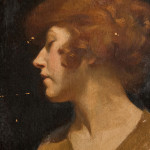 'Study of a Head' - oil on canvas by Ernest Board (1877 - 1935)