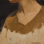 'Study of a Head' - oil on canvas by Ernest Board (1877 - 1935)