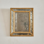 A Regence period rectangular giltwood border glass mirror