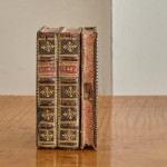 A small and fine George III leather and paper tea caddy