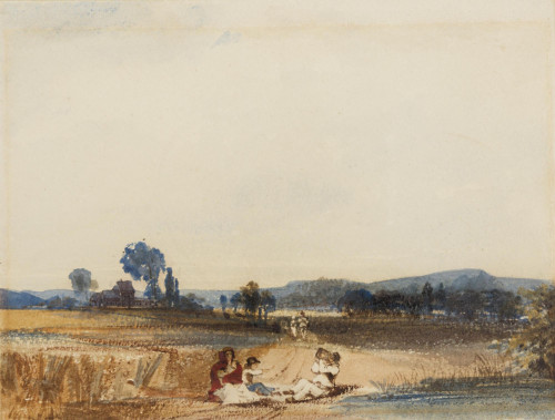 Figures in a cornfield