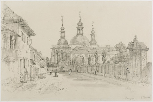 The Church of St Nicholas from the Charles Bridge, Prague