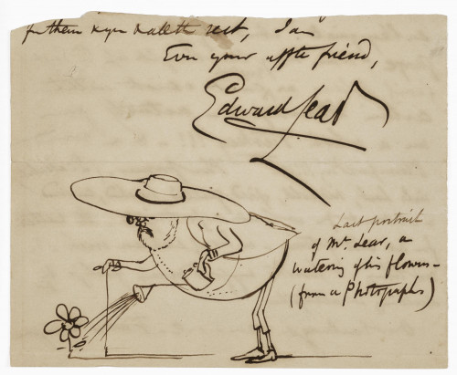 Self-Portrait watering Flowers