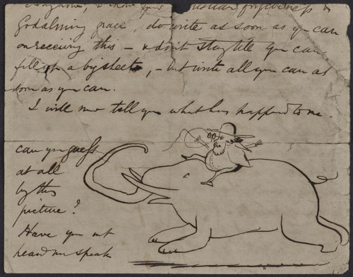 Self-Portrait riding an Elephant