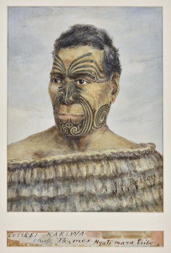Portrait of Chief Tuterei Karewa, Ngāti Maru Tribe, New Zealand