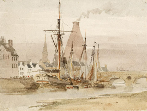 Boats by a kiln on the Clyde, Glasgow
