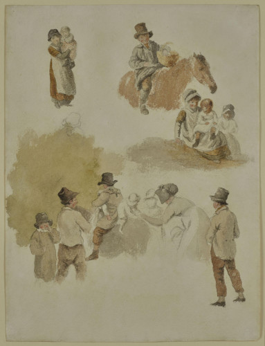 Studies of a Farmer on horseback and his Family