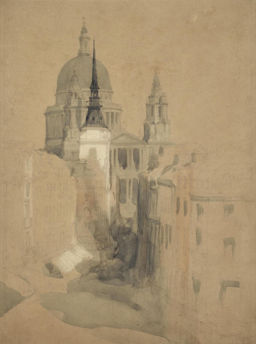 St Paul's Cathedral from Ludgate Circus, London