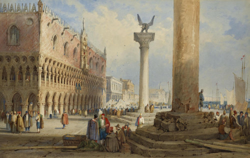 A view of the Doge's Palace, looking towards the Riva degli Schiavoni, Venice