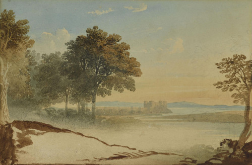 A Castle on an Estuary, possibly Conway
