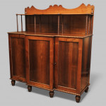 A Pair of rosewood and brass inlaid breakfront side cabinets