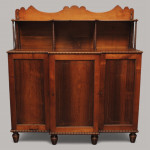 A Pair of rosewood and brass inlaid breakfront side cabinets