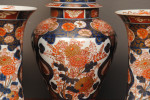 Imari pattern garniture of vases
