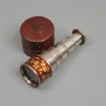 regency period monocular with red and gilt decoration