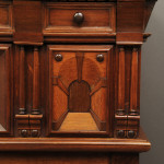 oak, walnut and fruit wood chest