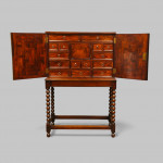 King wood parquetry veneered cabinet