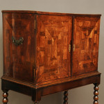 King wood parquetry veneered cabinet