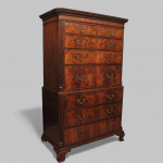 Chippendale period mahogany secretaire tallboy