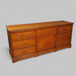 Oak and mahogany cross banded dresser base