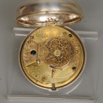 Liverpool painted dial pocket watch with ship leaving port and a couple