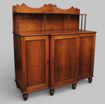 A Pair of rosewood and brass inlaid breakfront side cabinets