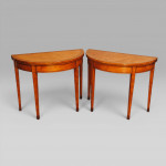 A fine pair of 18th century satinwood card tables