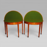 A fine pair of 18th century satinwood card tables