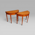 A fine pair of 18th century satinwood card tables