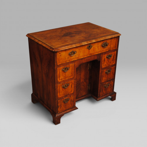Queen Anne walnut kneehole desk
