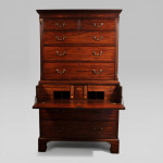 Chippendale period mahogany secretaire tallboy