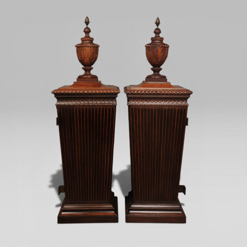 A pair of 18th century mahogany dining room pedestals