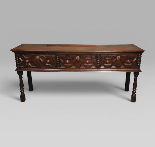 late 17th century block front dresser base